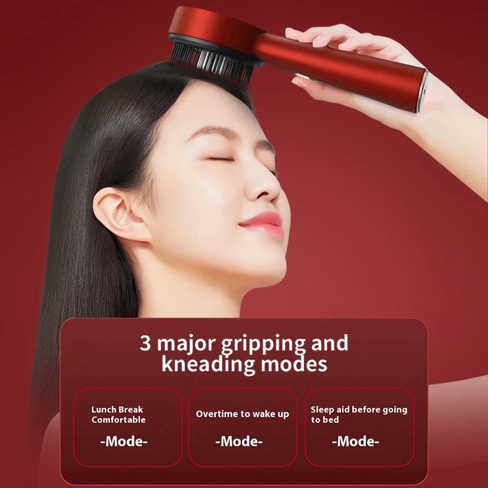 Red Light Scalp Massage Brush in use