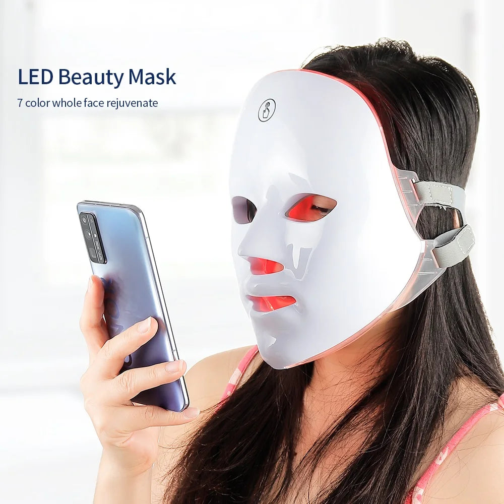 Wireless 7-Color LED Light Therapy Mask⁠
