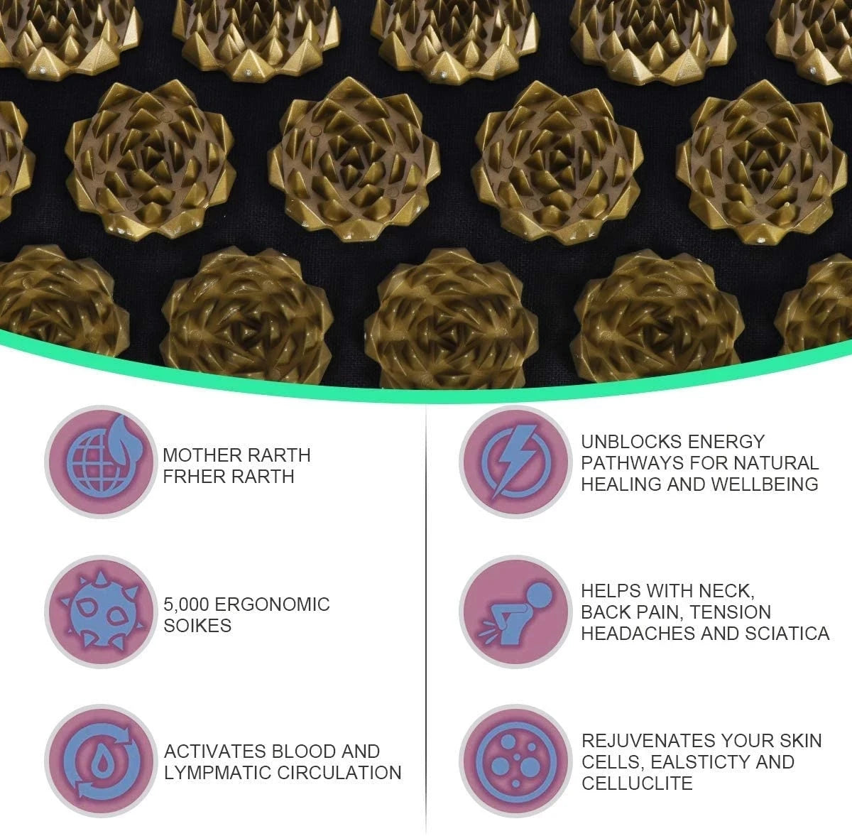 Acupressure Mat & Pillow Set — Spike Massage for Back Pain & Relaxation